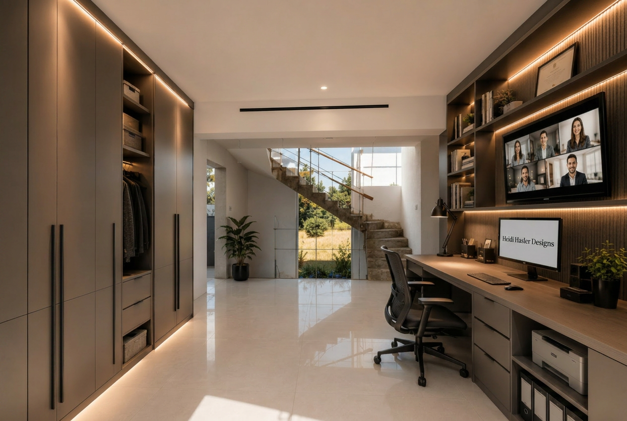 Internal office after visualisation — fully fitted home office